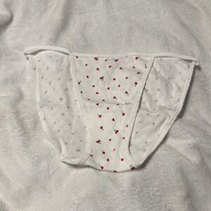 Victoria's Secret White and Red Patterned Panties